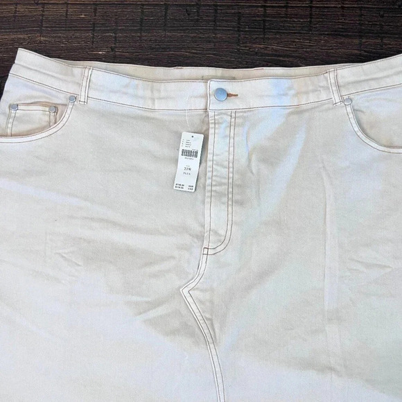 Pilcro Plus Denim Mini Skirt Beige Size 22W NWT - Picture 6 of 15